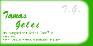 tamas gelei business card